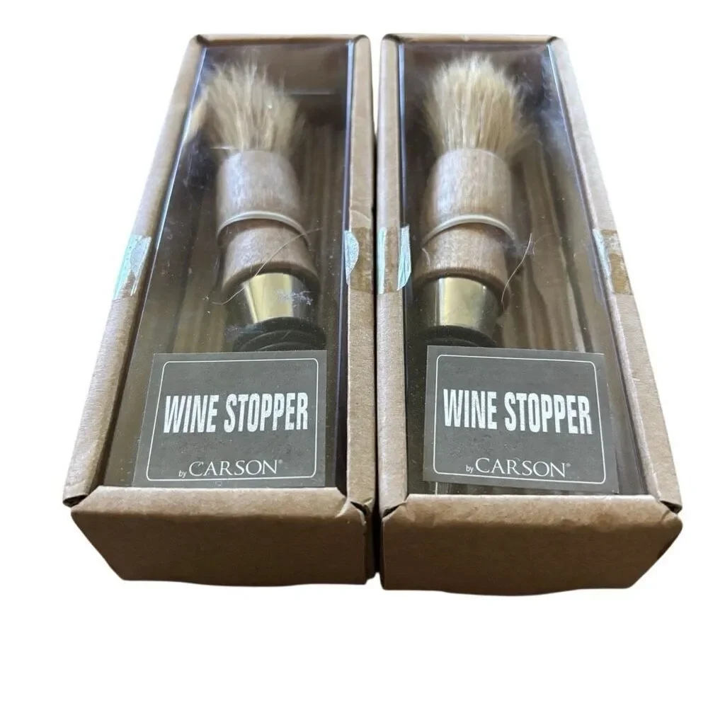 2 Carlson Wine Stopper Shaving Brushes *New*